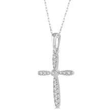 Load image into Gallery viewer, 10K  White Gold Diamond Cross Pendant

