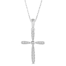 Load image into Gallery viewer, 10K  White Gold Diamond Cross Pendant
