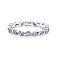 Load image into Gallery viewer, Gabriel 14K White Gold Diamond Marquise Station Stackable Band
