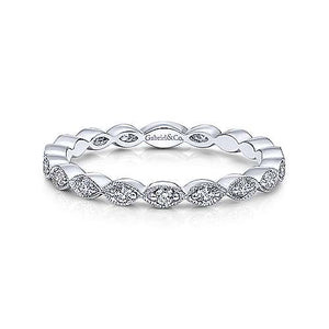 Gabriel 14K White Gold Diamond Marquise Station Stackable Band