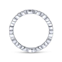 Load image into Gallery viewer, Gabriel 14K White Gold Diamond Marquise Station Stackable Band
