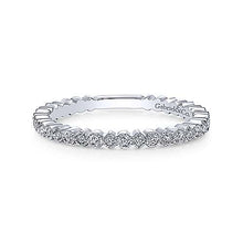 Load image into Gallery viewer, Gabriel 14K White Gold Scalloped Stackable Diamond Band
