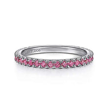 Load image into Gallery viewer, Gabriel 14K White Gold Birthstone Stackable Band
