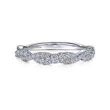 Load image into Gallery viewer, Gabriel 14K White Gold Twisted Diamond Stackable Ring
