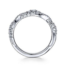 Load image into Gallery viewer, Gabriel 14K White Gold Twisted Diamond Stackable Ring
