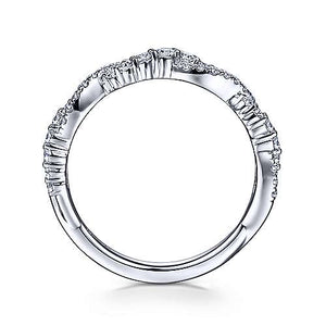 Gabriel 14K White Gold Twisted Diamond Stackable Ring