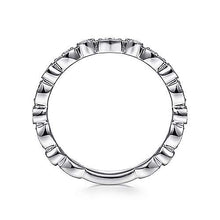 Load image into Gallery viewer, Gabriel 14K White Gold Marquise and Round Station Diamond Ring
