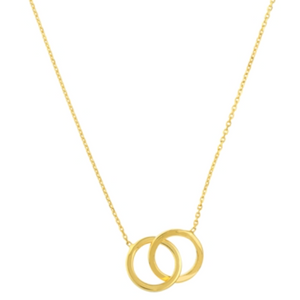14k Yellow Gold Intertwined Circles Adjustable Necklace