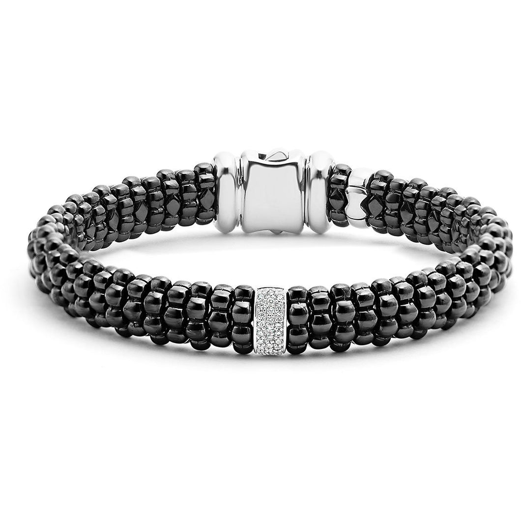 Lagos Black Caviar Diamond Station Bracelet