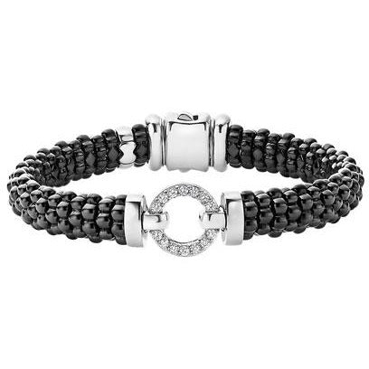 Lagos Black Caviar Diamond Circle Bracelet