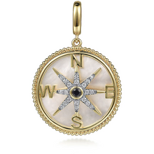 Load image into Gallery viewer, Gabriel 14K Yellow Gold Diamond &amp; Blue Sapphire Compass Medallion
