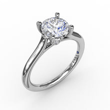Load image into Gallery viewer, Fana 14K White Gold Solitaire with Peek-a-boo Diamonds
