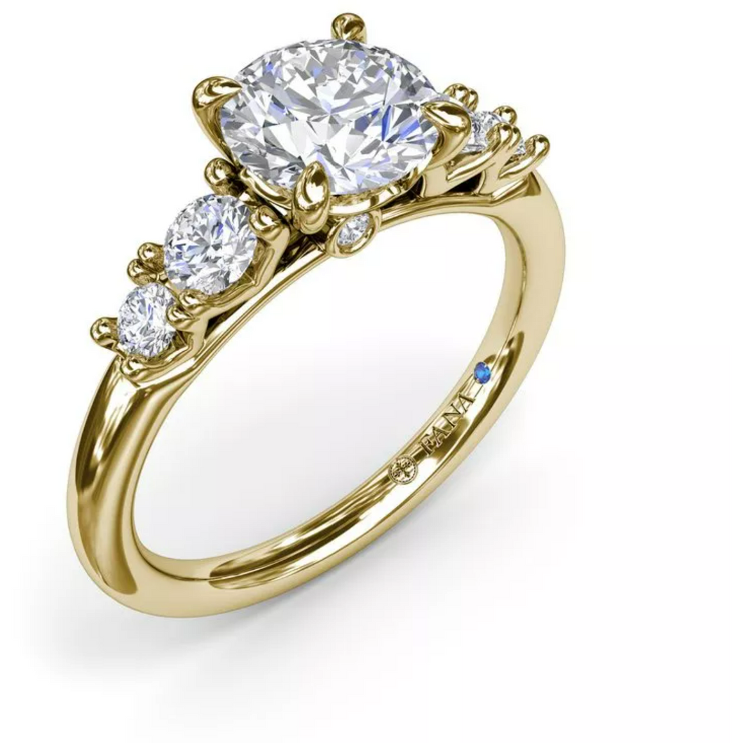 Fana 14K Yellow Gold 5 Stone Diamond Engagement Ring