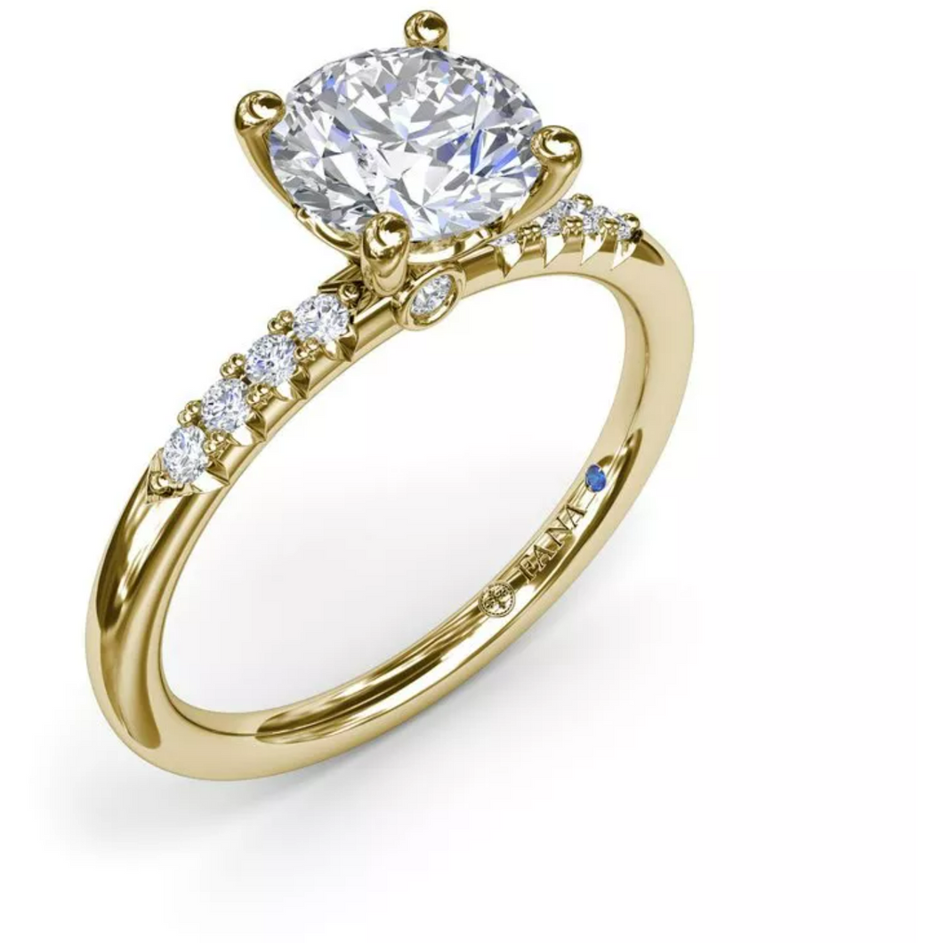 Fana 14K Yellow Gold Quarter Band Diamond Engagement Ring