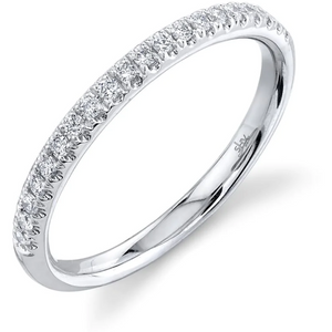 14K White Gold 0.18ct Classic Diamond Stackable Band