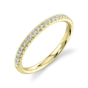 14K Yellow Gold Classic Diamond Stackable Band