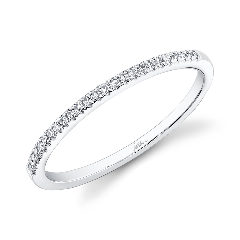 14K White Gold Diamond Stackable Band