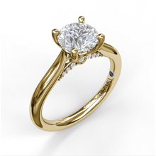 Load image into Gallery viewer, Fana 14K Yellow Gold and Diamond Solitaire Engagement Ring
