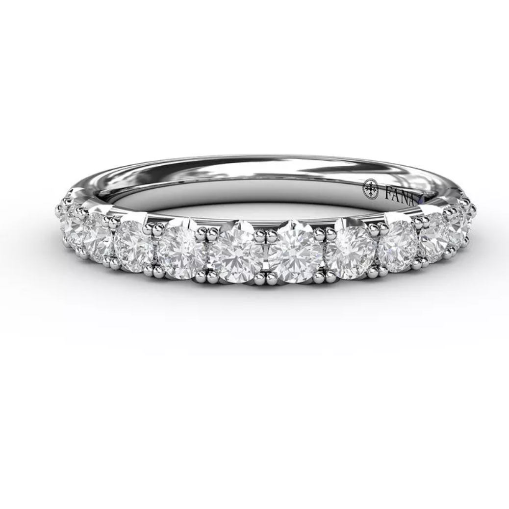 Fana 14K White Gold and Diamond Pave Wedding Band