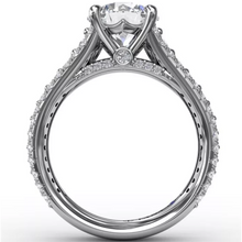 Load image into Gallery viewer, Fana 14K White Gold Triple Row Wide Diamond Engagement Ring
