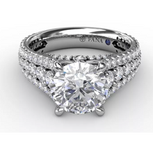 Load image into Gallery viewer, Fana 14K White Gold Triple Row Wide Diamond Engagement Ring
