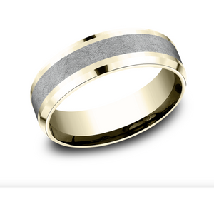 Benchmark Tantalum and 14k Yellow Gold 7mm Wedding Band