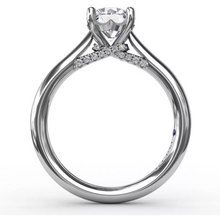 Load image into Gallery viewer, Fana 14K White Gold Criss-Cross Solitaire Engagement Ring
