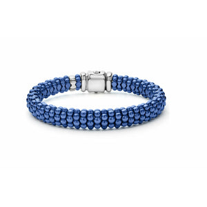 Lagos Sterling Silver Blue Ultramarine Caviar 9mm Ceramic Bracelet