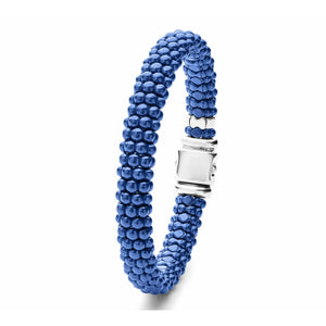 Lagos Sterling Silver Blue Ultramarine Caviar 9mm Ceramic Bracelet