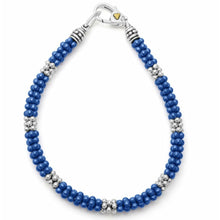 Load image into Gallery viewer, Lagos Ultramarine Caviar Silver Station Bracelet
