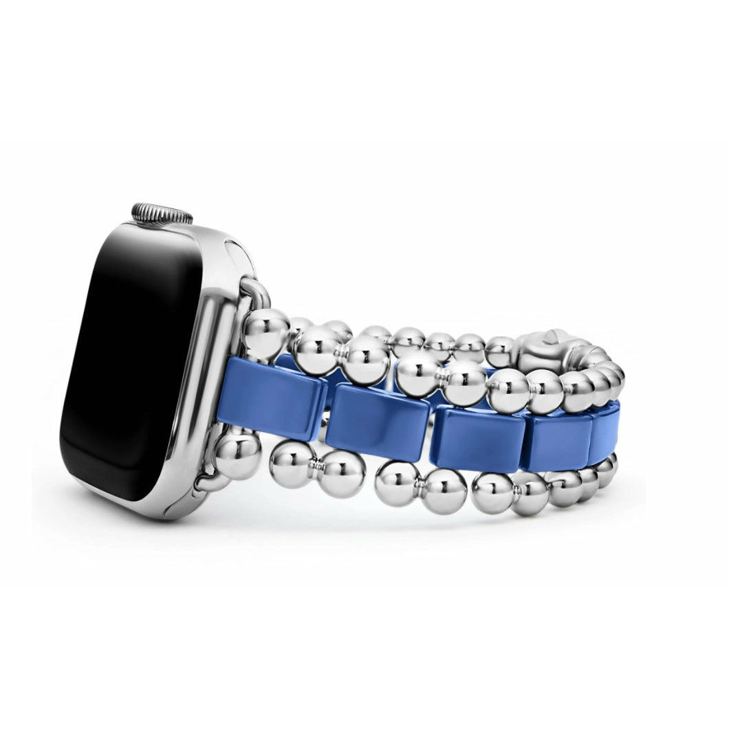 Lagos Stainless Steel and Ultramarine Ceramic Smart Caviar Watch Bracelet 38-40mm