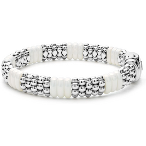 Lagos Sterling Silver White Caviar Ceramic Beaded Bracelet