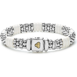 Lagos Sterling Silver White Caviar Ceramic Beaded Bracelet