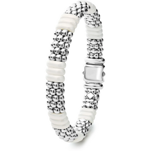 Lagos Sterling Silver White Caviar Ceramic Beaded Bracelet