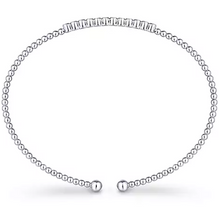 Load image into Gallery viewer, Gabriel 14K White Gold Bujukan Beaded Bezel Diamond Station Bracelet
