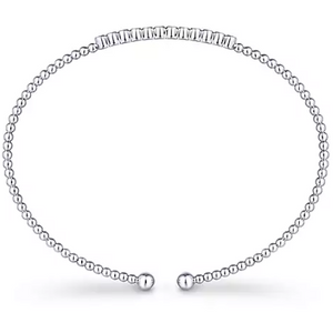 Gabriel 14K White Gold Bujukan Beaded Bezel Diamond Station Bracelet