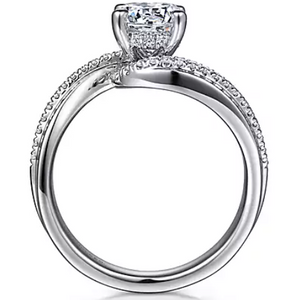 Gabriel 14K White Gold "Furay" Diamond Twist Engagement Ring