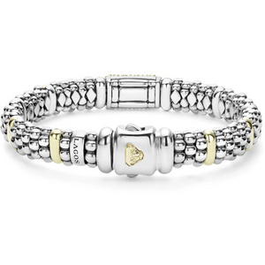 Lagos 18k Gold and Sterling Silver Diamond Station Bracelet