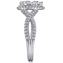 Load image into Gallery viewer, Gabriel 14K White Gold &quot;Chatham&quot; Twist Diamond Engagement Ring
