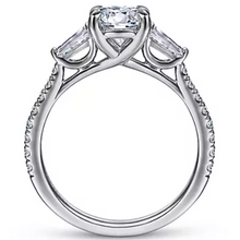 Load image into Gallery viewer, Gabriel 14K White Gold &quot;Tierra&quot; Three Stone Engagement Ring

