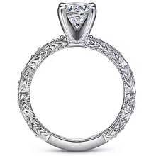 Load image into Gallery viewer, Gabriel 14K White Gold &quot;Sadie&quot; Vintage Inspired Engagement Ring

