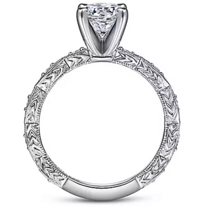 Gabriel 14K White Gold "Sadie" Vintage Inspired Engagement Ring