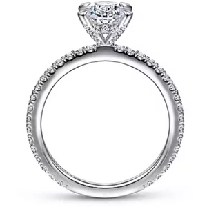 Gabriel 14K White Gold "Noa" Hidden Halo Oval Engagement Ring