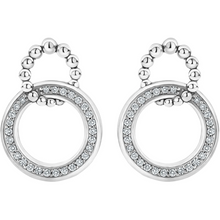 Load image into Gallery viewer, Lagos Sterling Silver Caviar Spark Double Circle Diamond Stud Earrings
