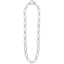 Load image into Gallery viewer, Lagos Sterling 18K &amp; Sterling Silver 18&quot; Fluted Link Toggle Necklace
