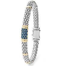 Load image into Gallery viewer, Lagos Sterling Silver &amp; 18K Yellow Gold Signature Caviar Sapphire 6mm Bracelet
