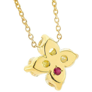 Roberto Coin 18K Yellow Gold Love in Verona Flower Necklace