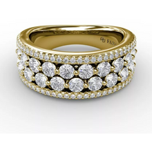 Load image into Gallery viewer, Fana 14K Yellow Gold Four Row Wide Diamond Band
