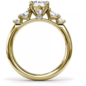 Fana 14K Yellow Gold 5 Stone Diamond Engagement Ring