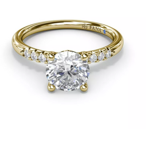 Fana 14K Yellow Gold Quarter Band Diamond Engagement Ring